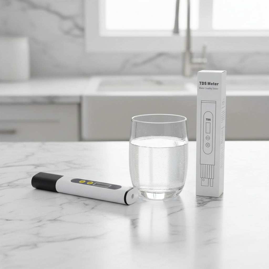 TDS meter lifestyle marbre