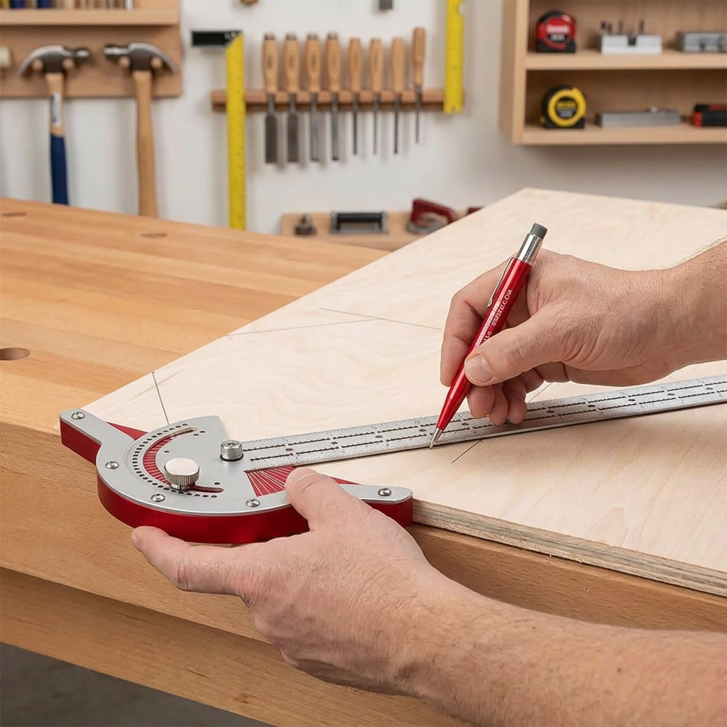 Traçage sur une planche de bois