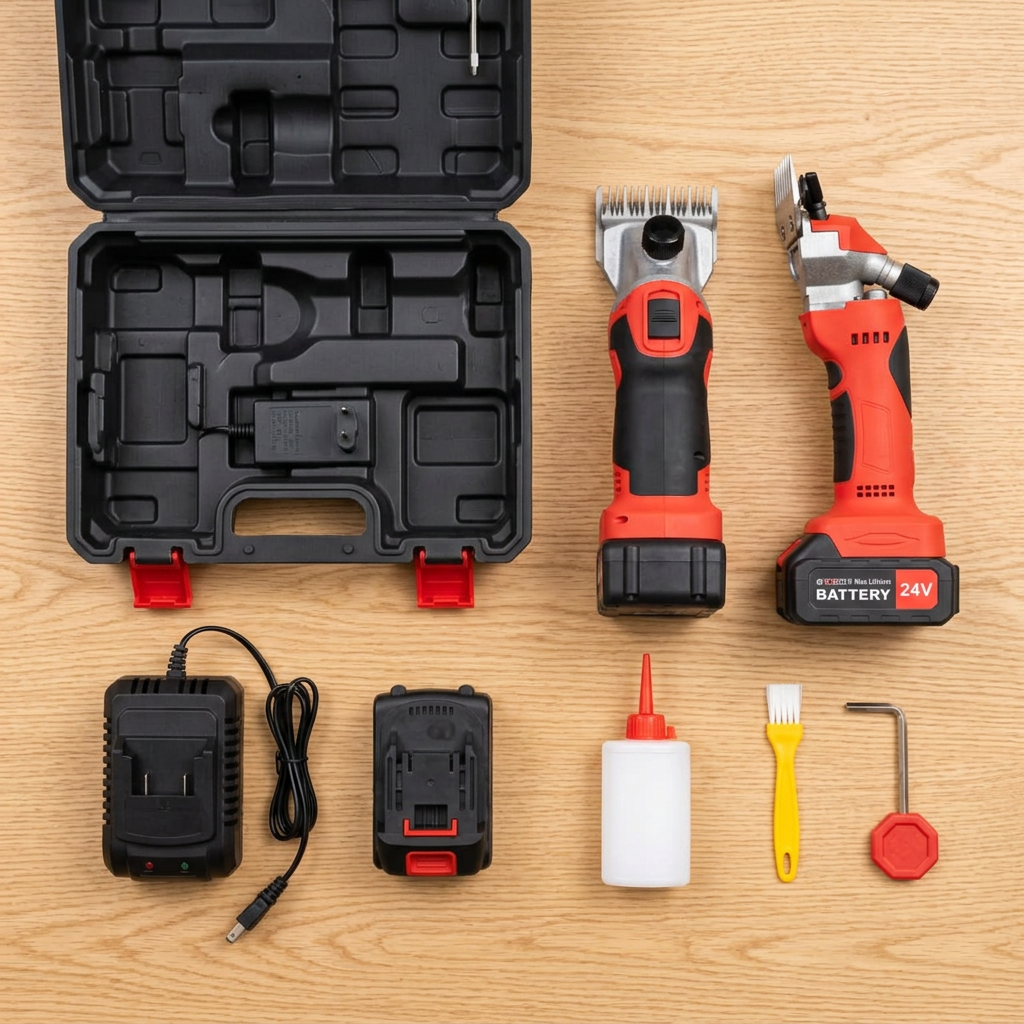 Vue du dessus du kit et de ses accessoires