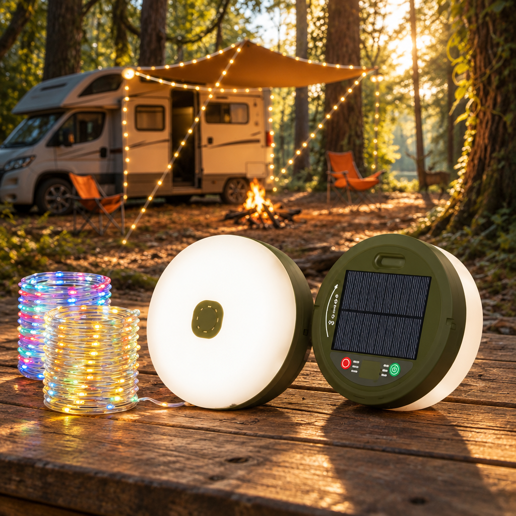 Vue du panneau solaire au camping
